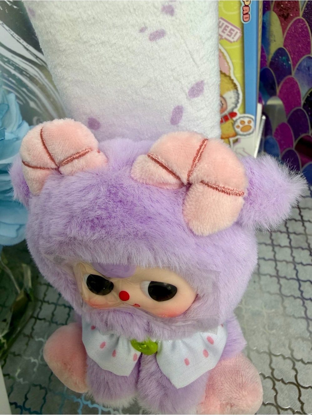 Baby Three Seatbelt PURPLE LAMB ๐ Plush Car Backpack Bag Blind Box Bb3 Velcro - Picture 3 of 9